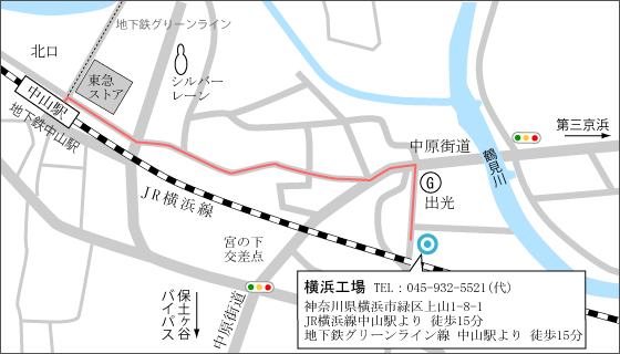 横浜工場地図